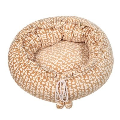 Adjustable Velvet Donut Pet Bed-Yellow Pattern