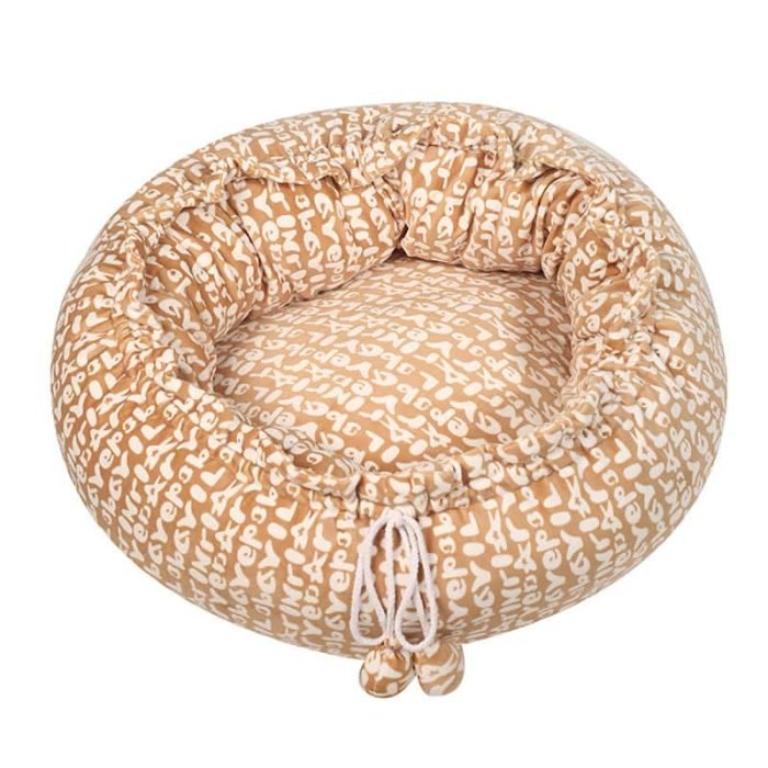 Adjustable Velvet Donut Pet Bed-Yellow Pattern