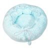 Adjustable Velvet Donut Pet Bed-Sky Blue Pattern