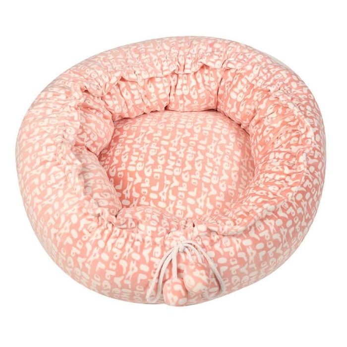 Adjustable Velvet Donut Pet Bed-Pink Pattern