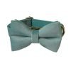 Blue Velvet Bowtie Dog Collar and Leash Set