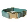 Blue Velvet Bowtie Dog Collar and Leash Set