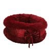 Plush Bowtie Pet Bed-Red