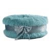 Plush Bowtie Pet Bed-Blue