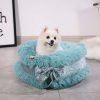 Plush Bowtie Pet Bed-White