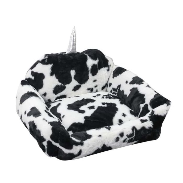PV Velvet Cow Pattern Pet Sofa