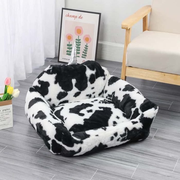 PV Velvet Cow Pattern Pet Sofa
