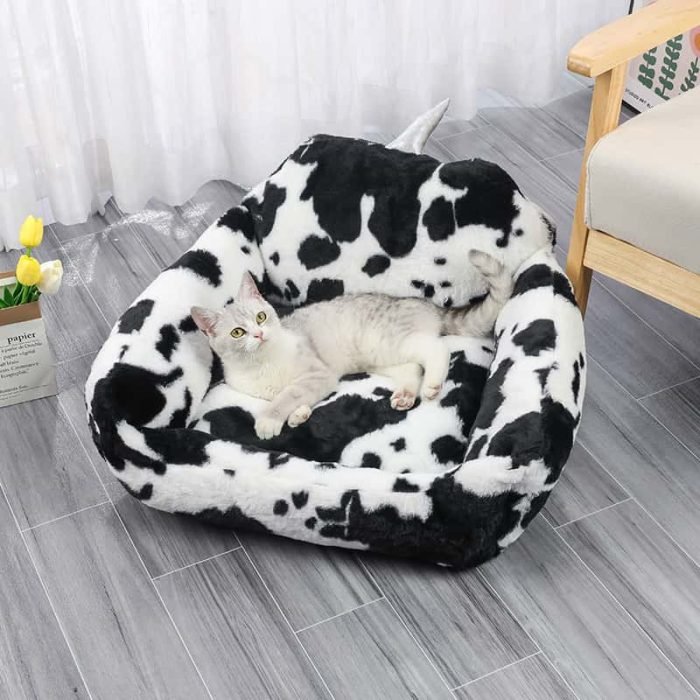 PV Velvet Cow Pattern Pet Sofa