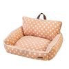 Velvet Dotted Square Pet Sofa-Orange