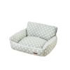 Velvet Dotted Square Pet Sofa-Green