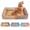 Durable Sponge Filled Square Dog Bed -Blue