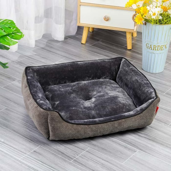 Flannel Square Dog Bed