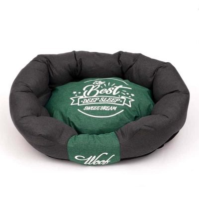 Teflon Dog Bed-Green and Black