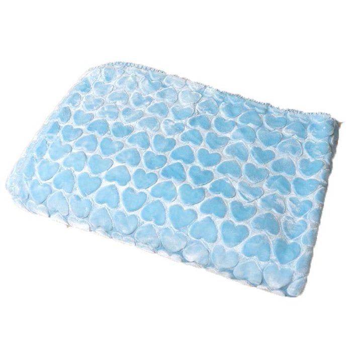Heart Pattern Warm Pet Mat-Blue