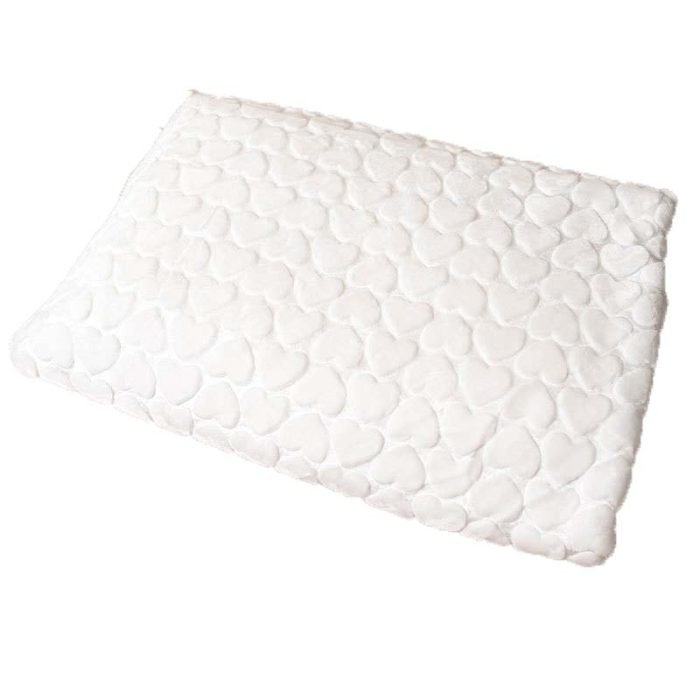 Heart Pattern Warm Pet Mat-White