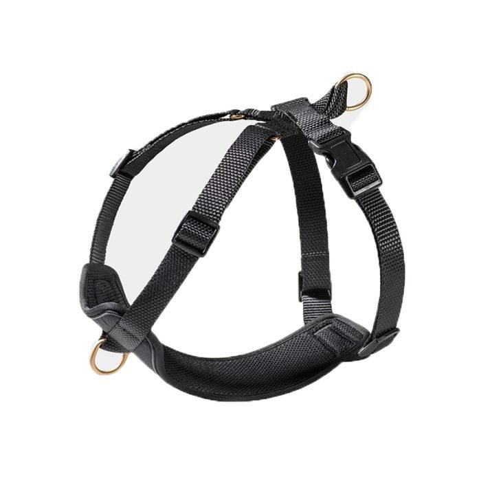 Plaid Nylon Dog Harness-Black