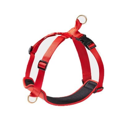 Plaid Nylon Dog Harness-Red
