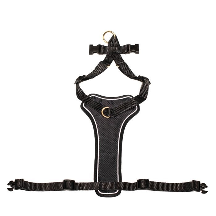 Plaid Nylon Dog Harness-Black