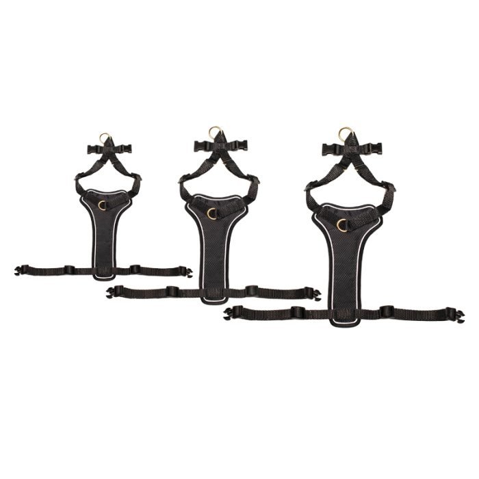 Plaid Nylon Dog Harness-Black