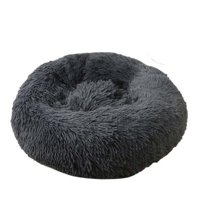 Plush Donut Pet Bed-Black