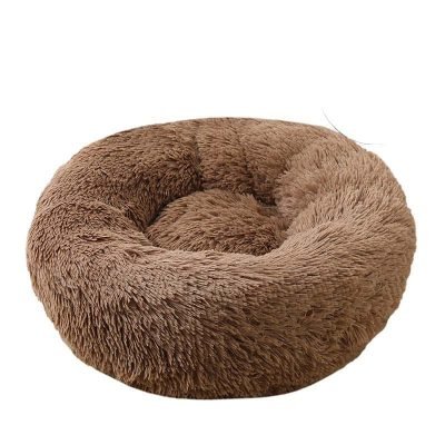 Plush Donut Pet Bed-Brown