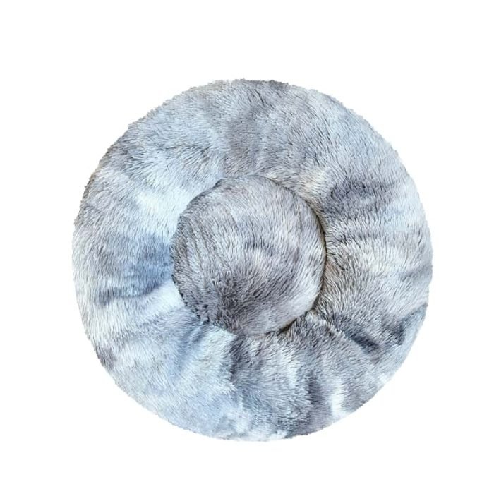 Plush Donut Pet Bed-Tie Dye Grey