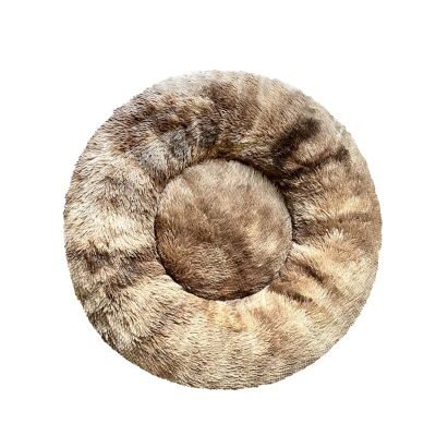 Plush Donut Pet Bed-Tie Dye Brown