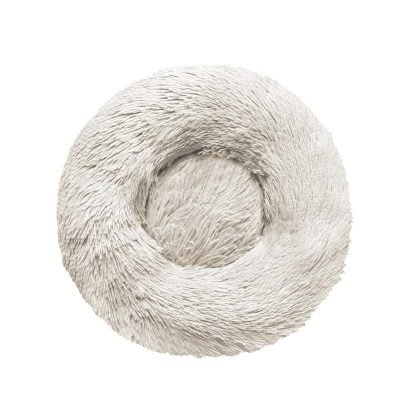 Plush Donut Pet Bed-Light Grey