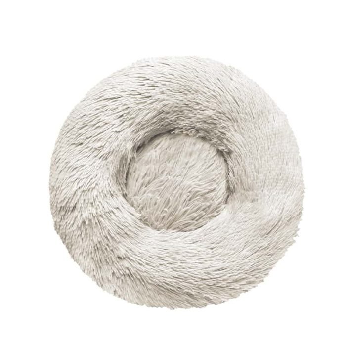 Plush Donut Pet Bed-Light Grey