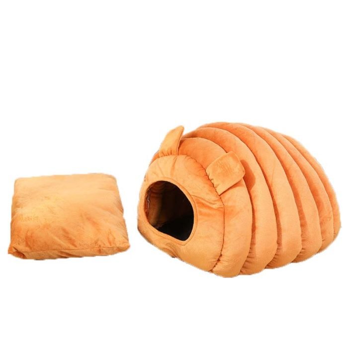 Velvet Cat Bed-Orange