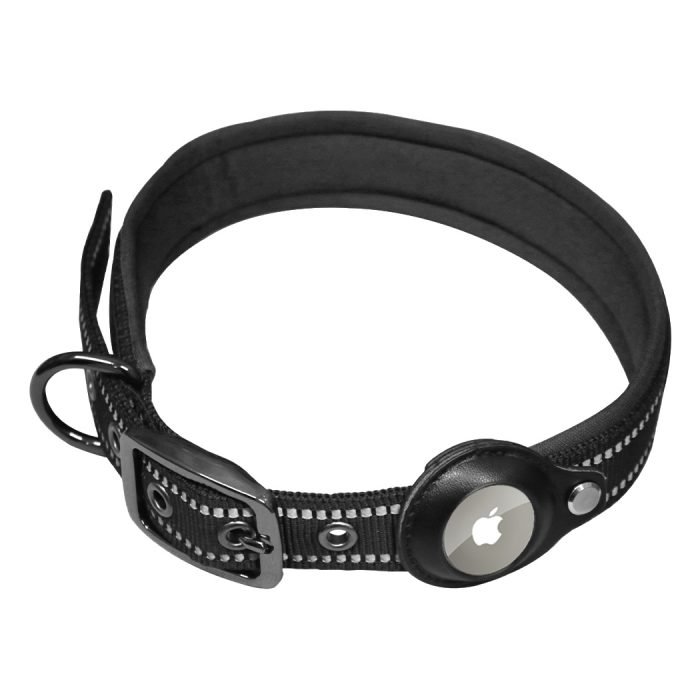 Airtag Adjustable Dog Collar-Black