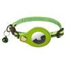 Airtag Dog Collar with Bell (11) Reflective Airtag Dog Collar With Bell-Green