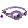 Reflective Airtag Dog Collar With Bell-Purple