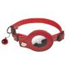 Reflective Airtag Dog Collar With Bell-Red