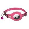 Reflective Airtag Dog Collar With Bell-Fushia