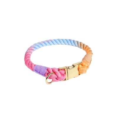 Rope Dog Collar-Rainbow