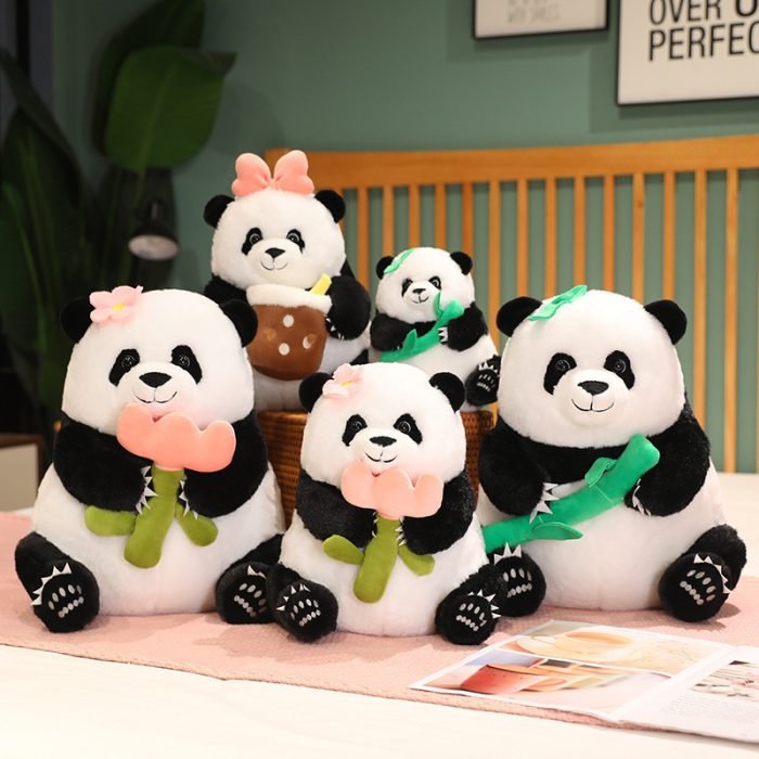 Cute Panda Doll With Bamboo