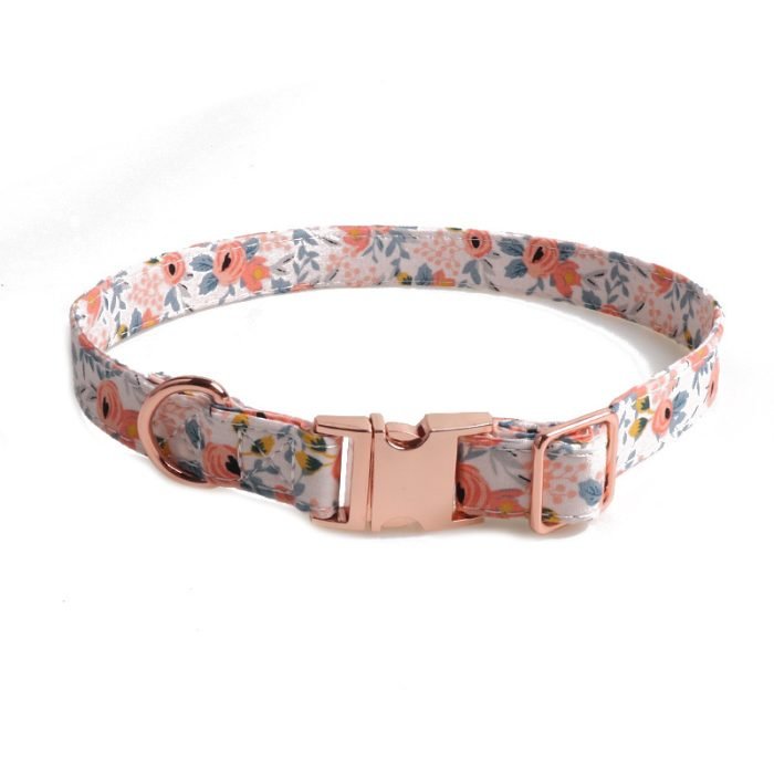 Floral Dog Collar-Orange