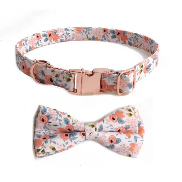 Floral Dog Collar-Blue