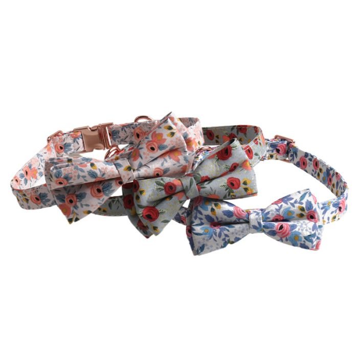 Floral Dog Collar-Blue