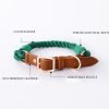 Handmade Leather Knitted Dog Collar-Blue