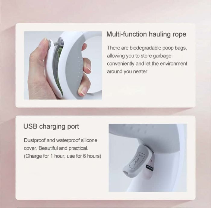 2m Long LED Dog Leash-Black