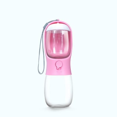 2-in-1 Pet Water Bottle and Bowl-Pink
