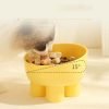 Dopamine Color Cat Elevated Bowls-Grey