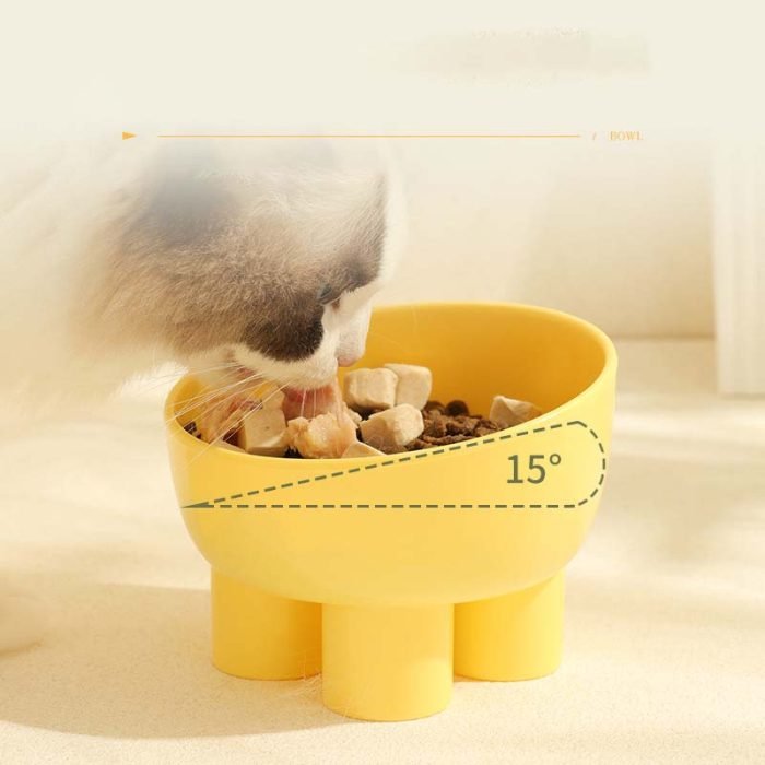 Dopamine Color Cat Elevated Bowls-Grey