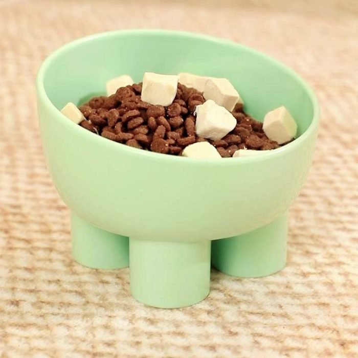 Dopamine Color Cat Elevated Bowls-Grey