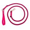 Leather and Nylon Dog Leash-Fushia
