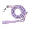 Leather and Nylon Dog Leash-Purple