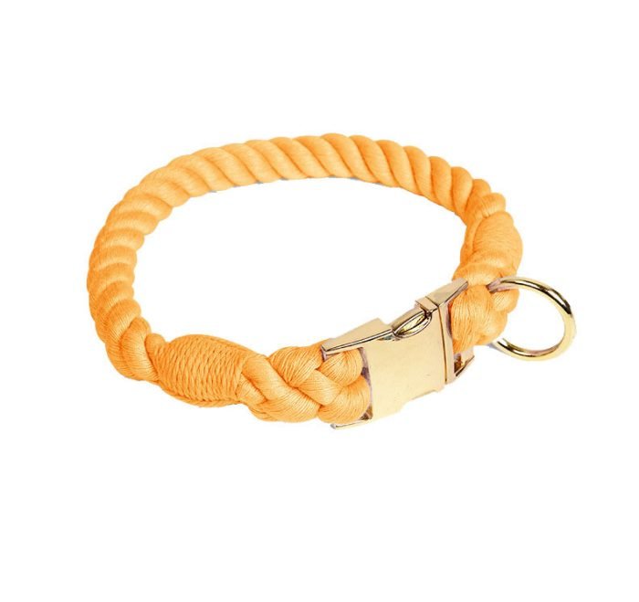 Rope Dog Collar-Orange