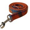 Orange Plaid Dog Collar and Leash Set